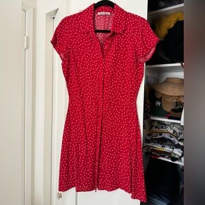 Reformation Red Polka Dot Mini Dress